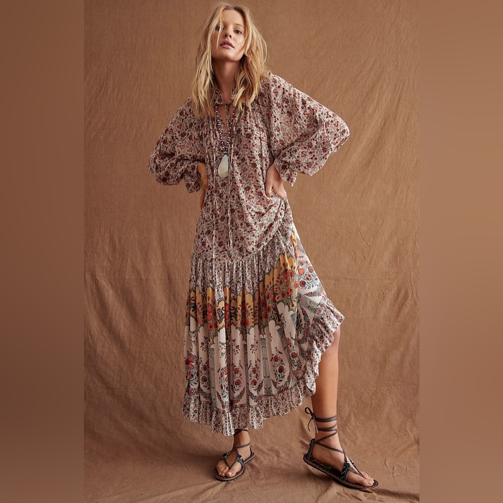 Free people flowy maxi dress | medium